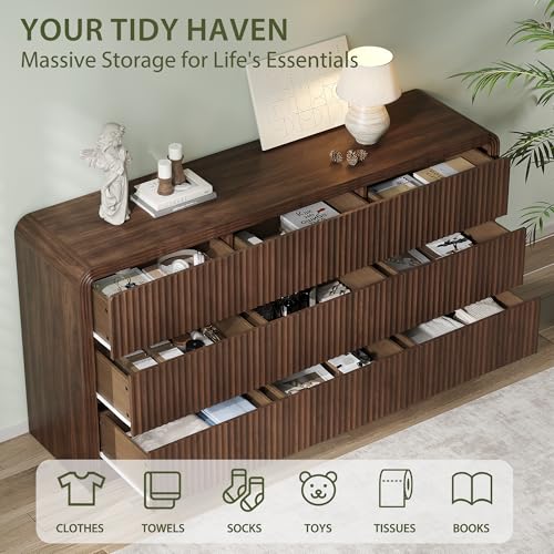 Side profile of Decofy 63 inch wide bedroom chest