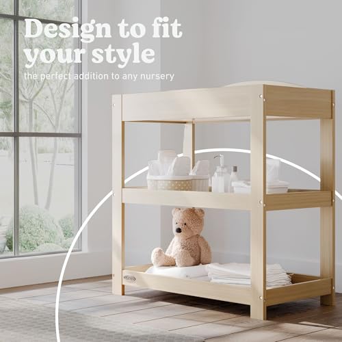Graco Customizable Changing Table with Changing Pad Driftwood safety strap