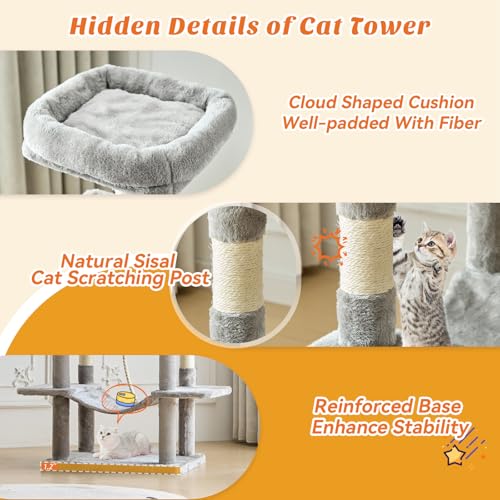 Sisal scratching posts on cat condo