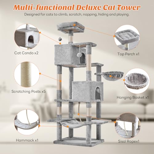 Light grey cat condo entrance