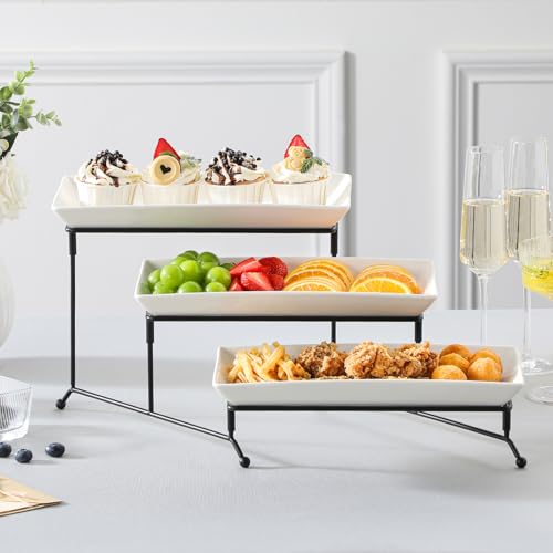 MALACASA 3 Tier Serving Trays individual ceramic tray