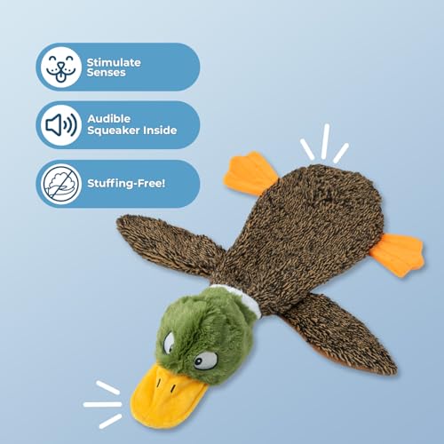 Small size brown wild duck stuffing-free dog toy