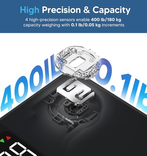 Fit Profile app interface on smartphone next to GE scale