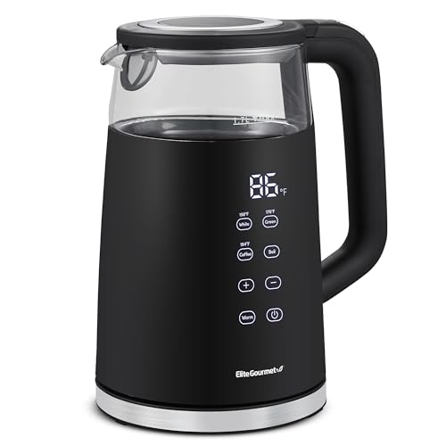 Elite Gourmet 1.7L Cool-Touch Tea Kettle with touchscreen