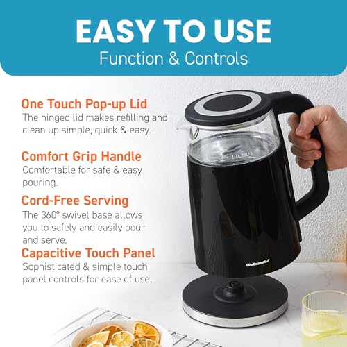 Elite Gourmet Dual-Wall Cool-Touch Kettle exterior