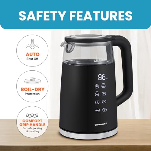 Elite Gourmet Kettle with hinged lid and mesh filter