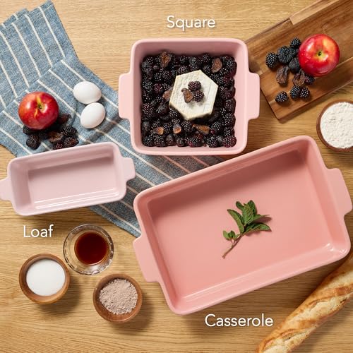 Square ceramic baking pan overhead view
