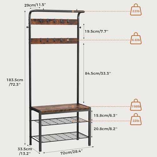 DUMOS hall tree hanging rod detail