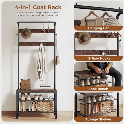 DUMOS mudroom bench shoe storage
