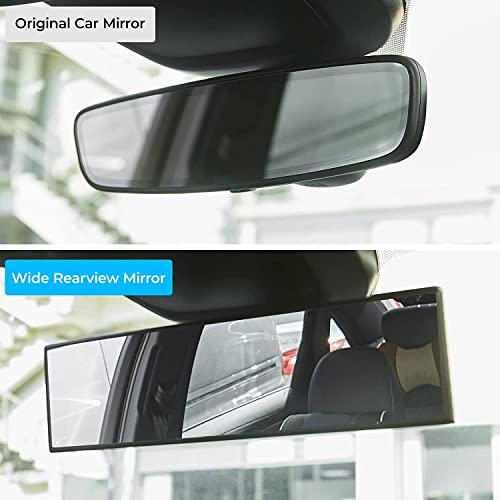 Panoramic mirror showing wider field of view