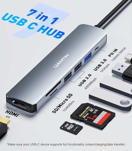 UANTIN black multiport adapter ports