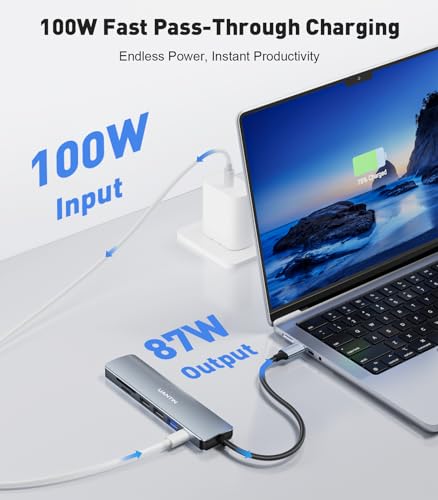 UANTIN hub showing SD and TF card slots