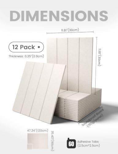 Twelve oatmeal felt tiles in a grid