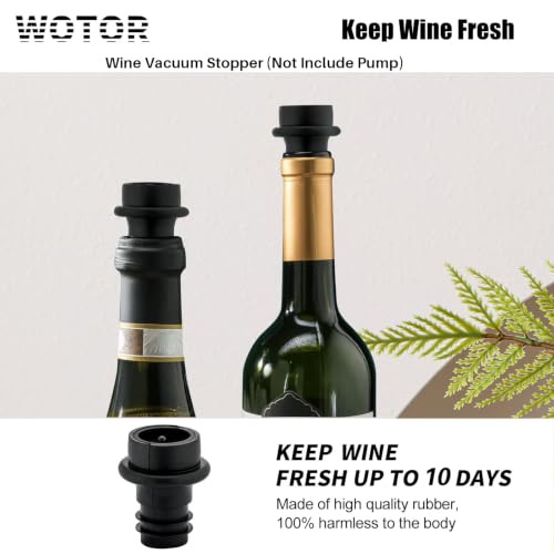 Close up of WOTOR black vacuum stoppers