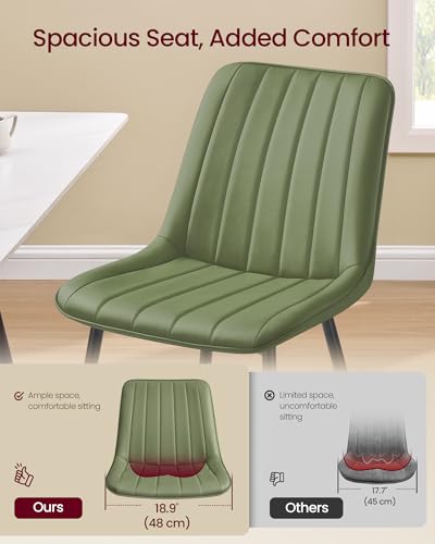 VASAGLE modern dining chairs quilted upholstery detail
