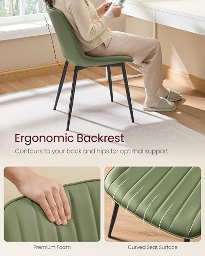 VASAGLE dining room chairs steel legs and leveling feet