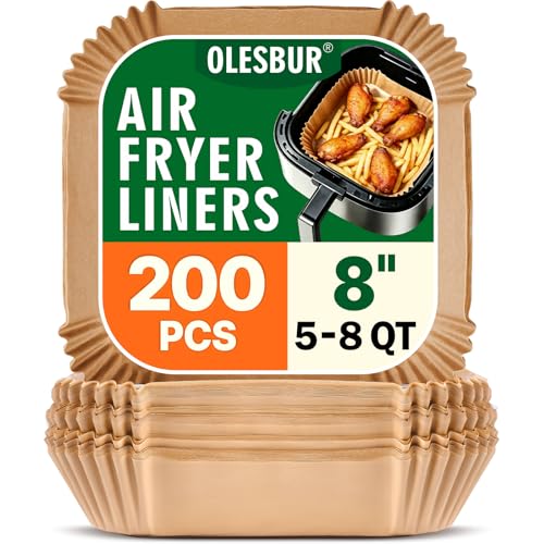 OLESBUR 8 Inch Disposable Air Fryer Liners pack