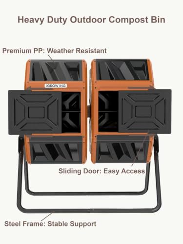 Assembled GWDUALOR compost tumbler