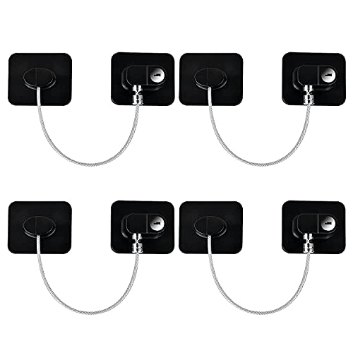 YEYA Refrigerator Locks 4 Pack black