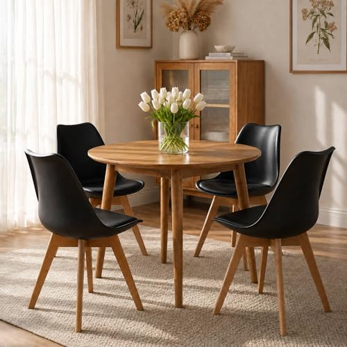 CangLong upholstered dining room chairs curved backrest