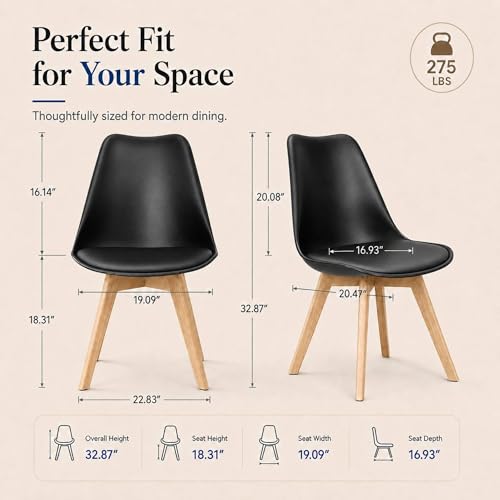 CangLong kitchen chairs PU leather padded seat