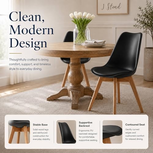 CangLong black dining chairs non-slip foot pads