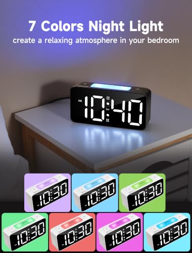 Cadmos Small Clock for Bedrooms White+RGB