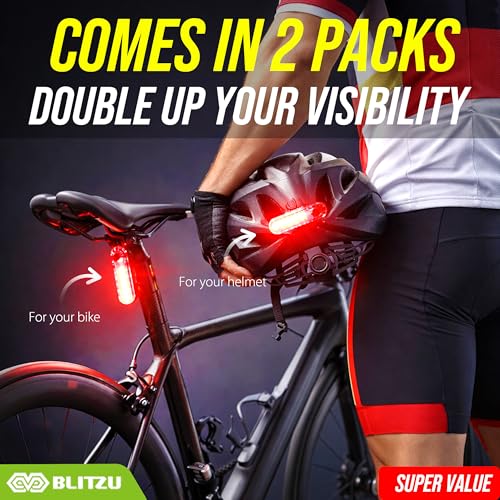 Two red LED bike lights side by side