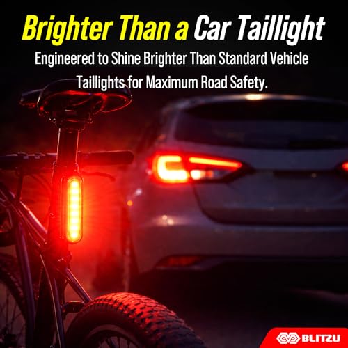 Rear view of bicycle with light attached