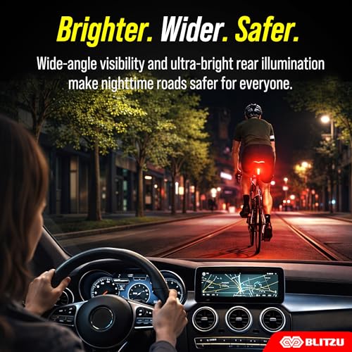 BLITZU light mounted on a cyclist helmet