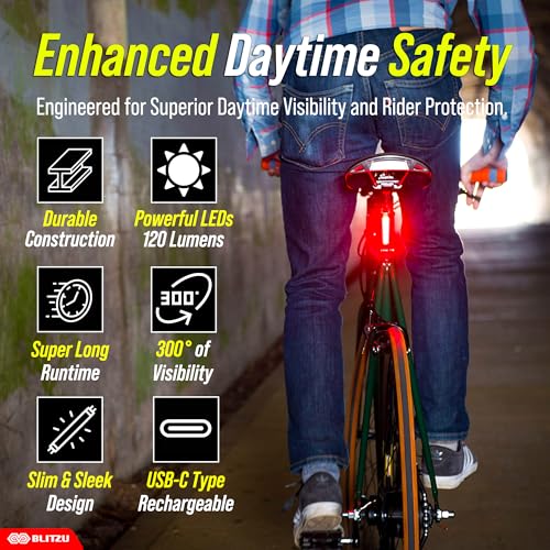 Side profile of red LED bike light