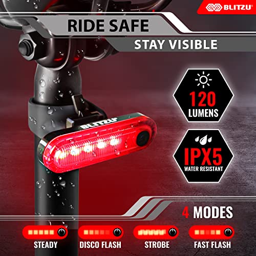 BLITZU tail lights showing beam intensity