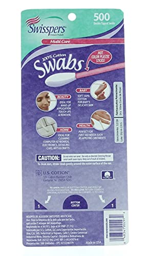 Swisspers cotton swabs in assorted vibrant colors