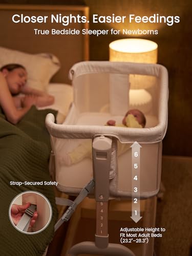 Beige GROWNSY BBC01 bassinet with storage basket