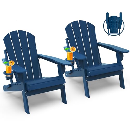 GREENVINES Folding Adirondack Chairs set of 2 in blue