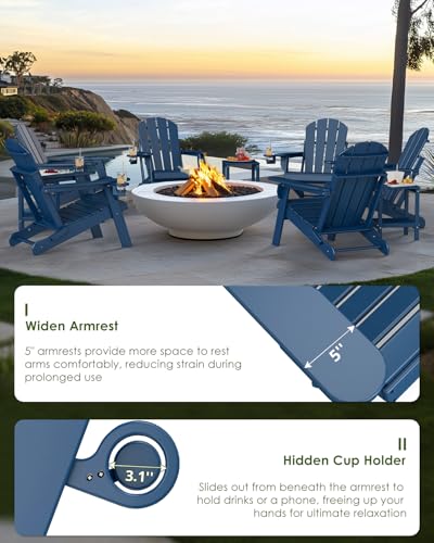 Folded GREENVINES Adirondack chairs for storage
