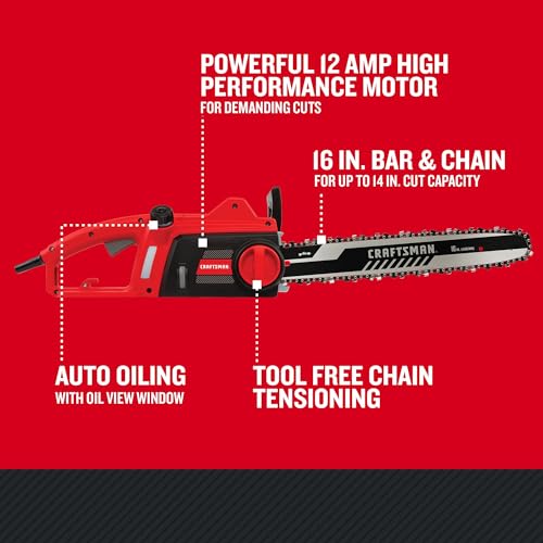 Red CRAFTSMAN chainsaw side profile