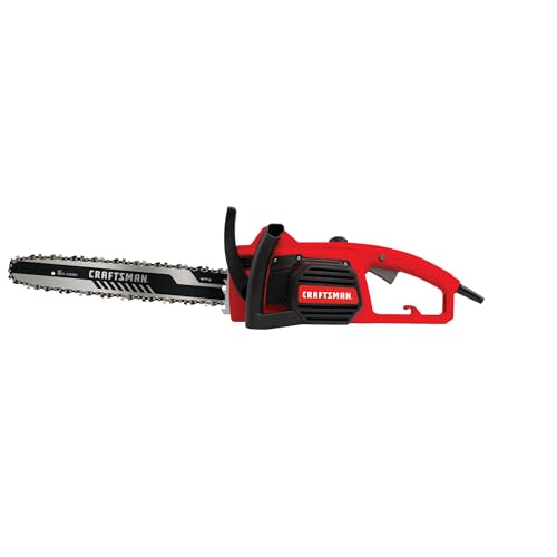 Full view of corded electric chainsaw