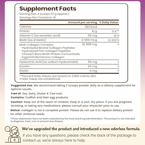 VEV Multi Collagen back label supplement facts