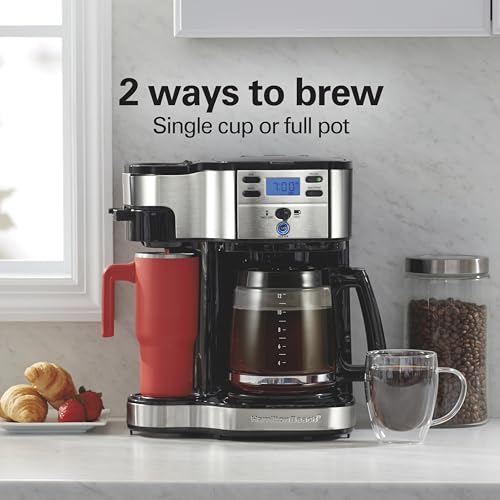 Single-serve side of Hamilton Beach coffee maker