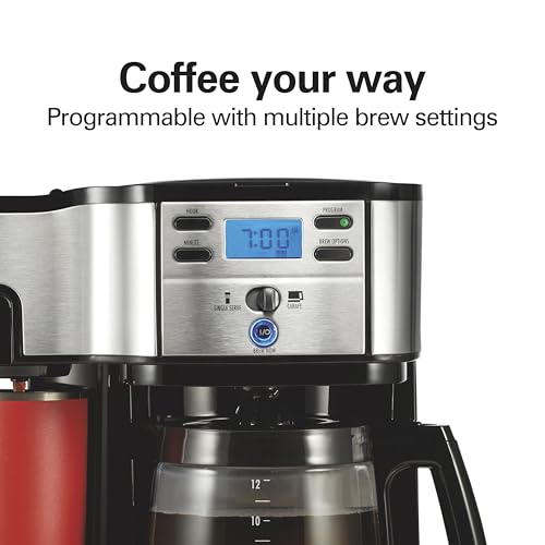 Coffee maker with stainless steel accents