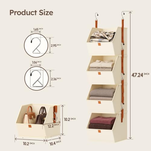 Homsorout Detachable Storage Bins Beige