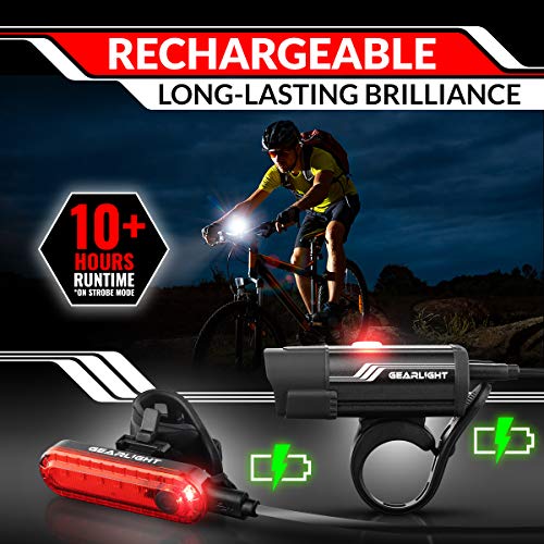 Front bike light mounted on handlebar