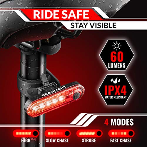 Side profile of GearLight LED bike lights