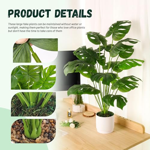 Close up of polyester leaves on artificial plant