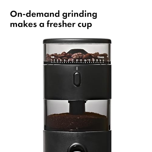 OXO coffee grinder bean hopper detail