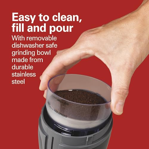 Side view of Hamilton Beach 80335R grinder