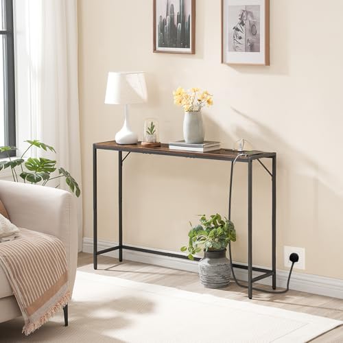 Console table with power station details