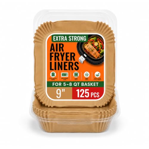 Mindful Design 125-count air fryer liners packaging