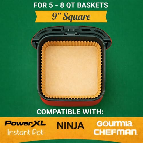 Square 8-inch unbleached parchment paper liners